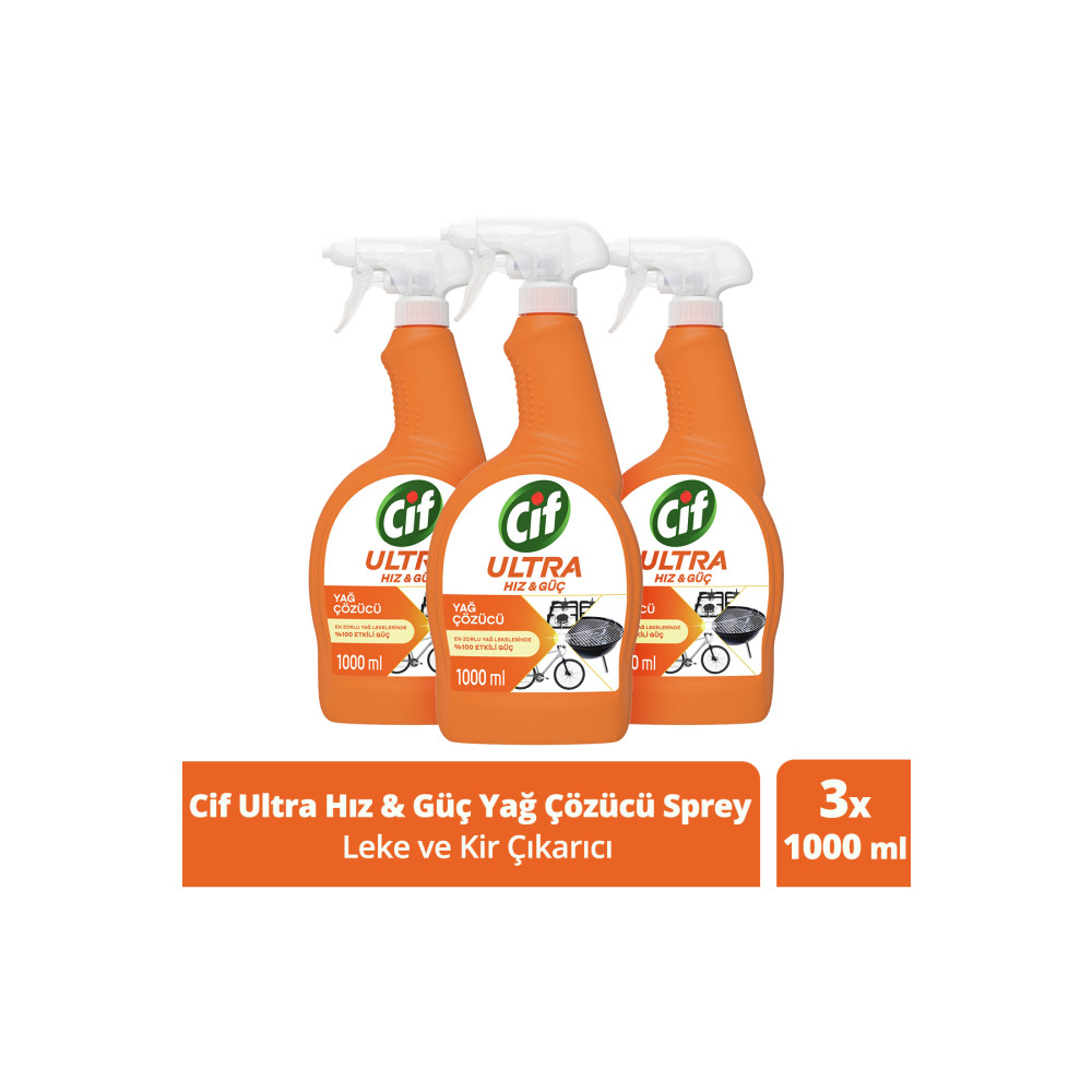 Cif Ultra Hız & Güç Yağ Çözücü Sprey Leke Ve Kir Çıkarıcı 1000 ml Parlatıcı ve Temizleyiciler Fiyatı