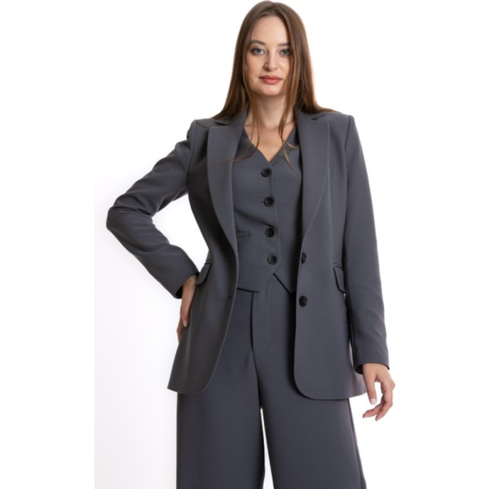 Çift Düğmeli Yırtmaçlı Blazer Ceket Bayan Ceket Fiyatı