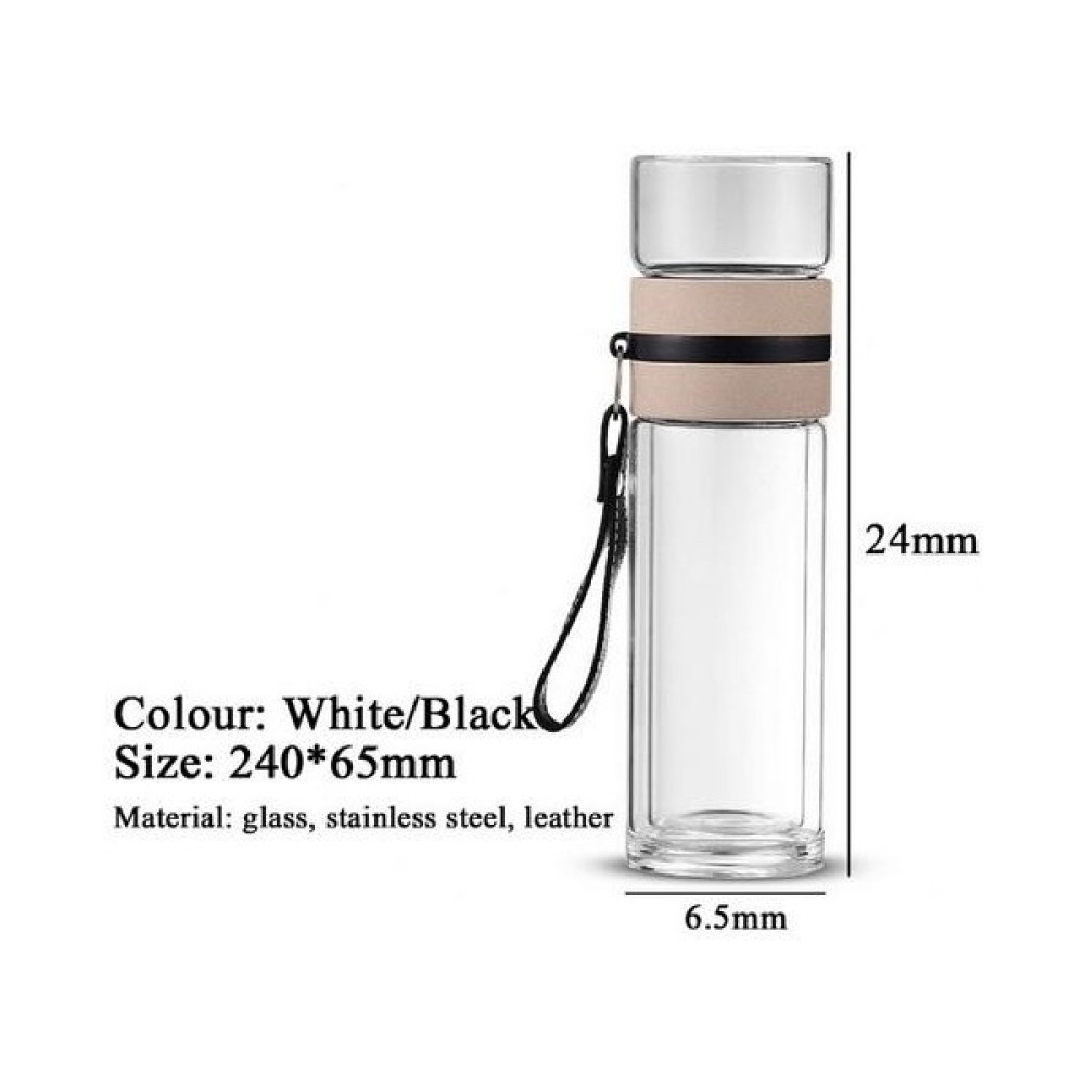 Çift Duvar Cam Sıcak Su Şişesi Infüzer ile 500 ml Çay Suyu Süt Için Taşınabilir Açık Seyahat Çay Şişesi Sızdırmaz Drinkware | Su Şişeleri (Yurt Dış... Suluk Fiyatı