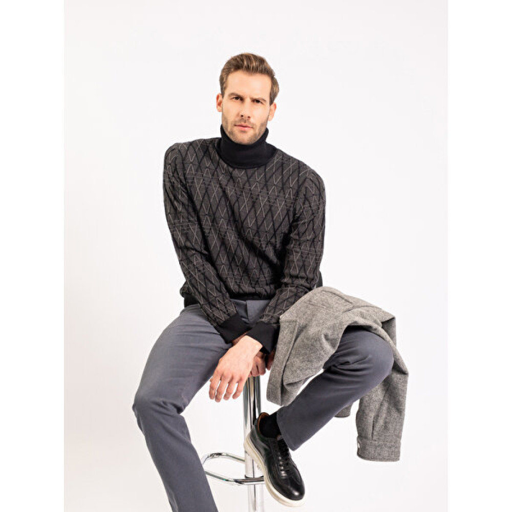 Çift Geyik Karaca Karaca Karaca Erkek Slim Fit Triko Kazak-Siyah Erkek Kazak & Süveter & Triko Fiyatı