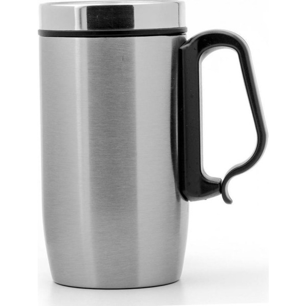 Çift Katman Kauçuk Taban 280ML Gümüş Gri Kulplu Paslanmaz Çelik Küçük Termos Bardak Mug Kupa Çay Kahve Termosu Kamp Mutfağı Fiyatı