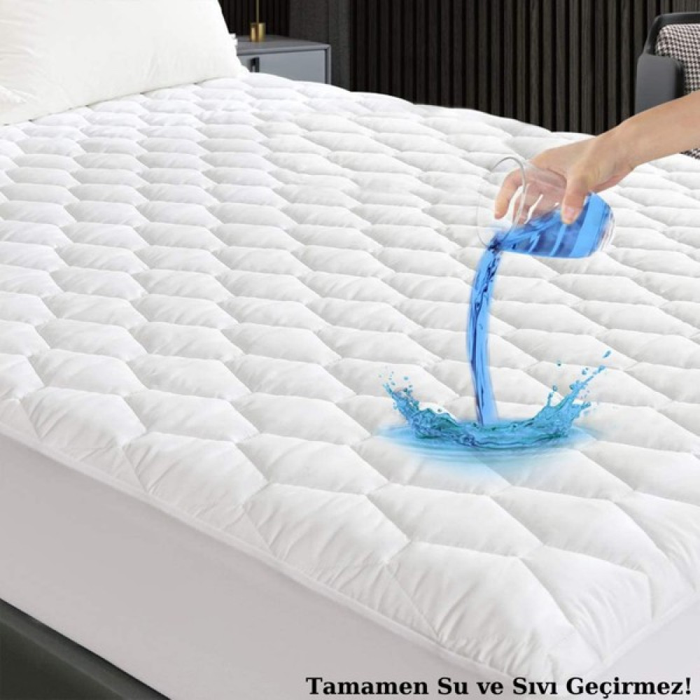 Çift Kişilik Su ve Sıvı Geçirmez Kapitoneli Fitted Alez - 160 x 200 cm - Beyaz Alez / Yatak Koruyucu Fiyatı