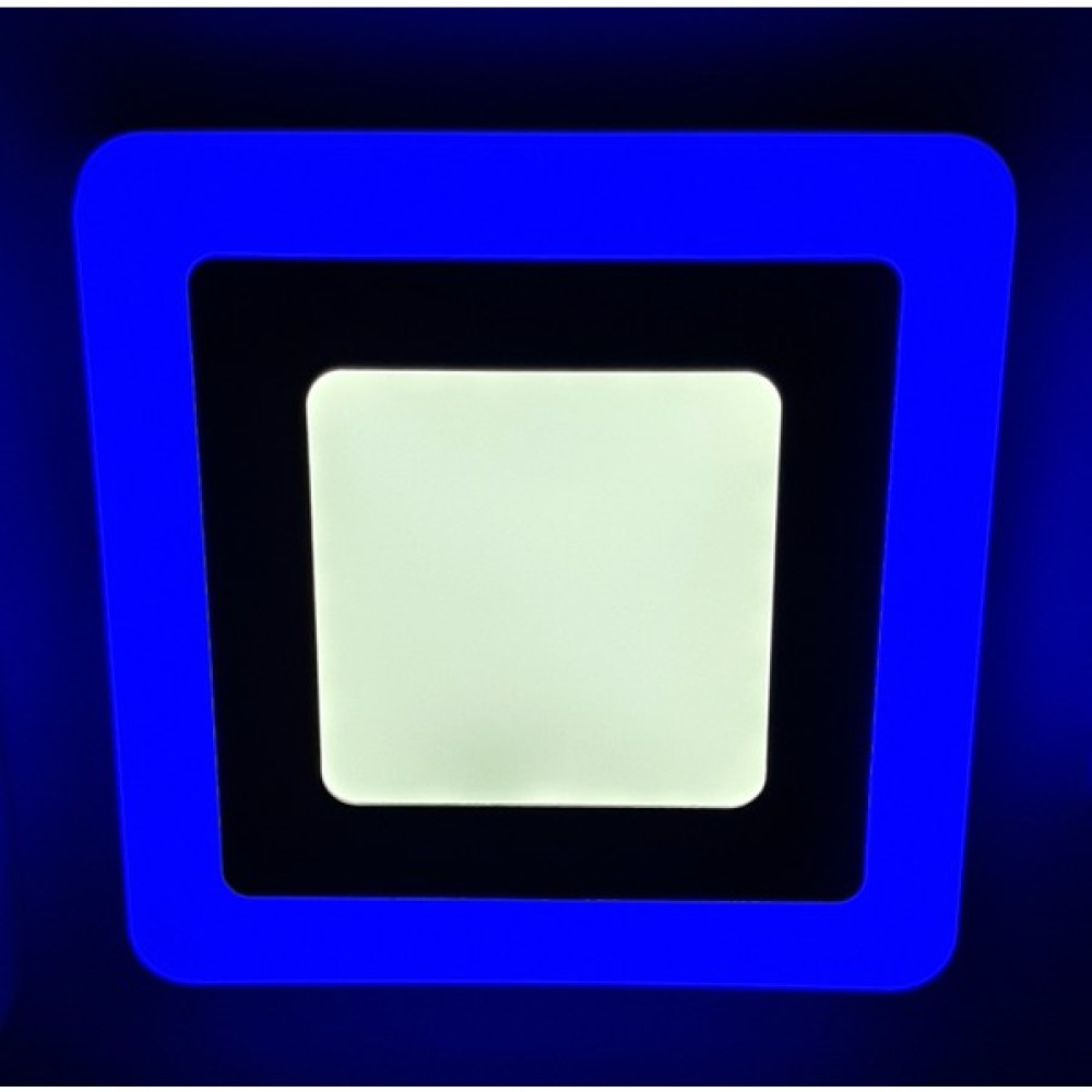 Çift Renkli 14,5 x 14,5cm Sıva Üstü Kare 9 Watt (6+3) Spot Armatür 6500K (Beyaz) - Mavi Armatür Fiyatı