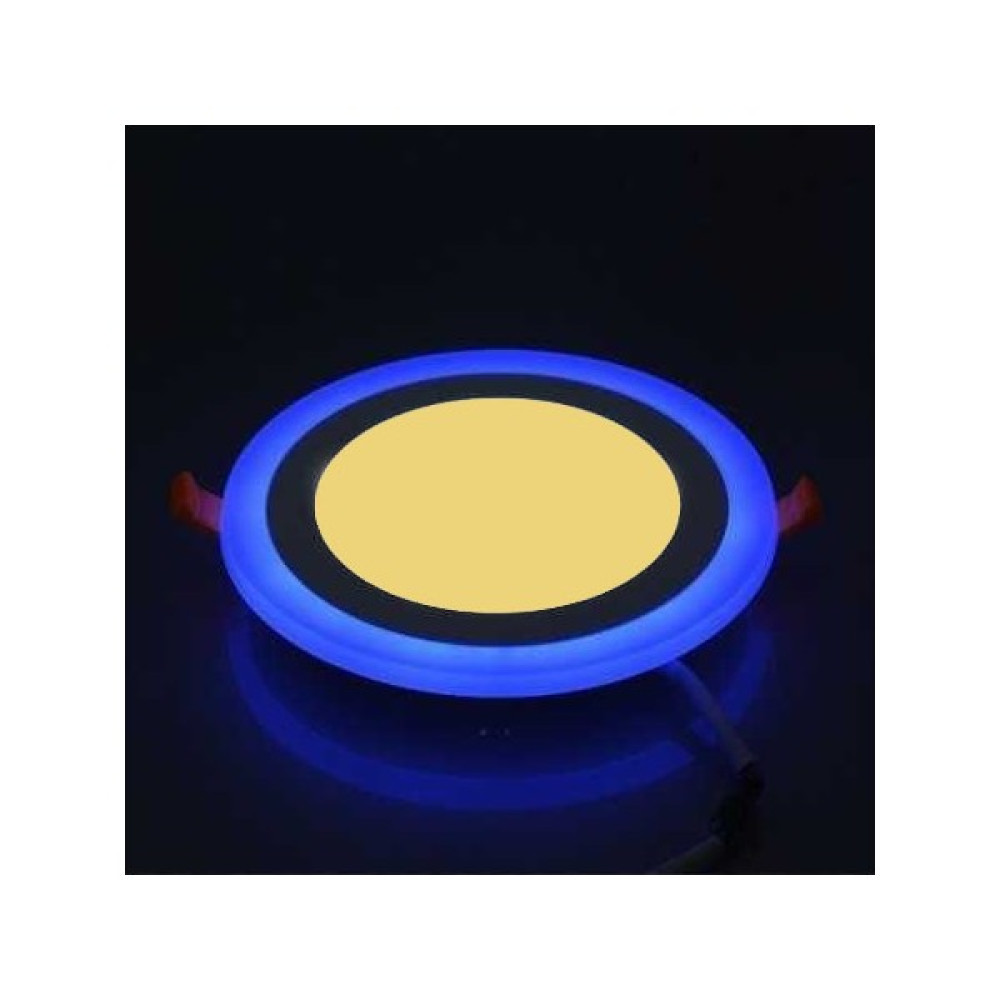 Çift Renkli Çap:19,5cm Sıva Altı Yuvarlak 16 Watt (12+4) LED Spot Armatür 3000K (Gün Işığı) - Mavi Armatür Fiyatı