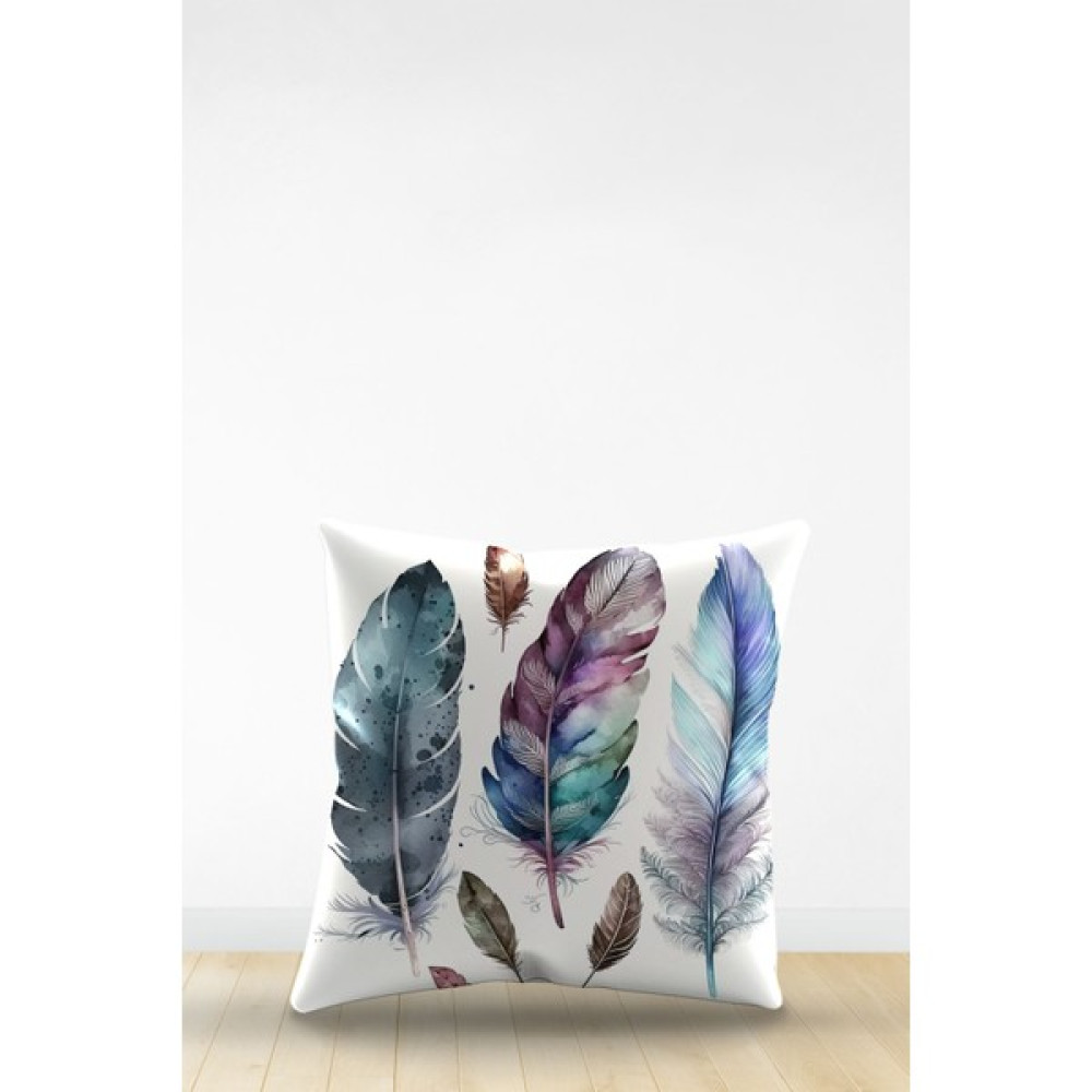 Çift Tarafı Dijital Baskılı Dekoratif Suni Deri Kırlent Kılıfı - 43 x 43 cm - Renkli Kırlent / Mobilya Yastığı Fiyatı