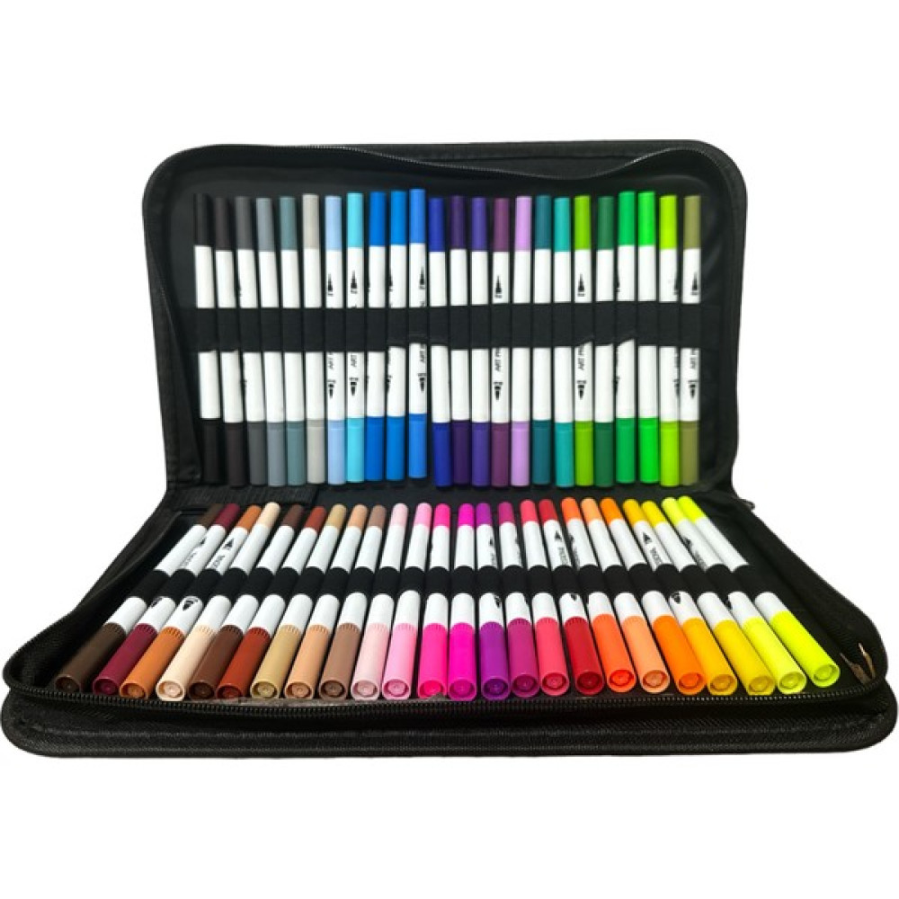Çift Taraflı Brushpen Marker Kalem Seti Kalemlik Çantalı Tip - 48 Sanatsal Malzemeler Fiyatı