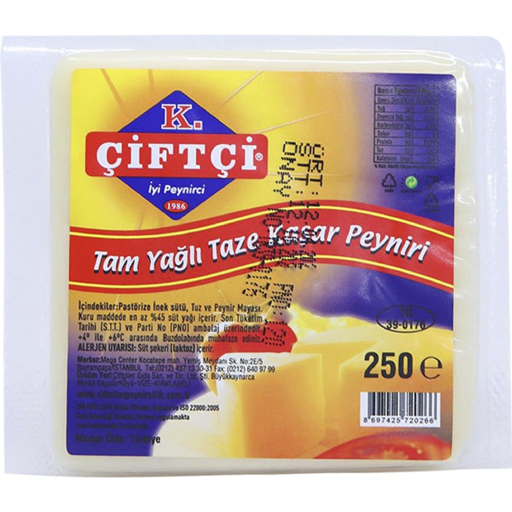 Çiftçiler Çiftçi Trakya Tam Yağlı Taze Kaşar Peyniri 250 gr Peynir Fiyatı