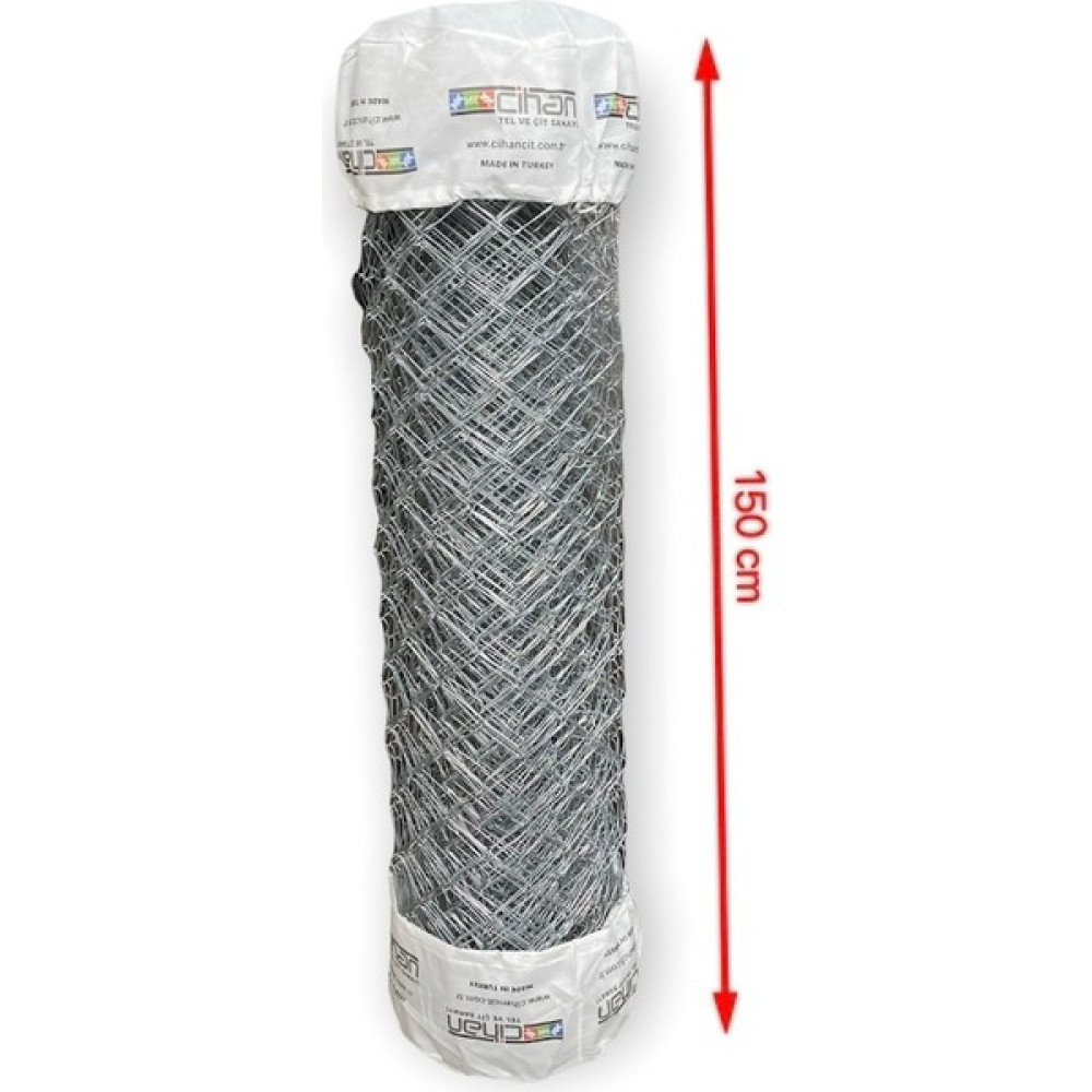 Cihan Çit Galvanizli Örgü Tel Bahçe Çiti - 2,00 mm Kalınlık 70*70 Göz Aralığı H:150 cm L:10 Metre - H:150CM Bahçe Çiti Fiyatı