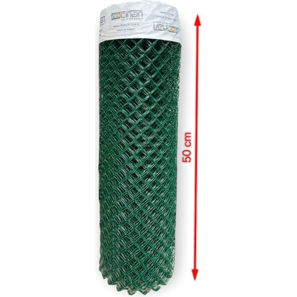 Cihan Çit Pvc Kaplı Örgü Tel Bahçe Çiti - 3,00 mm Kalınlık 50X50 Göz Aralığı H:50 cm L:10 Metre - H:50CM Bahçe Çiti Fiyatı