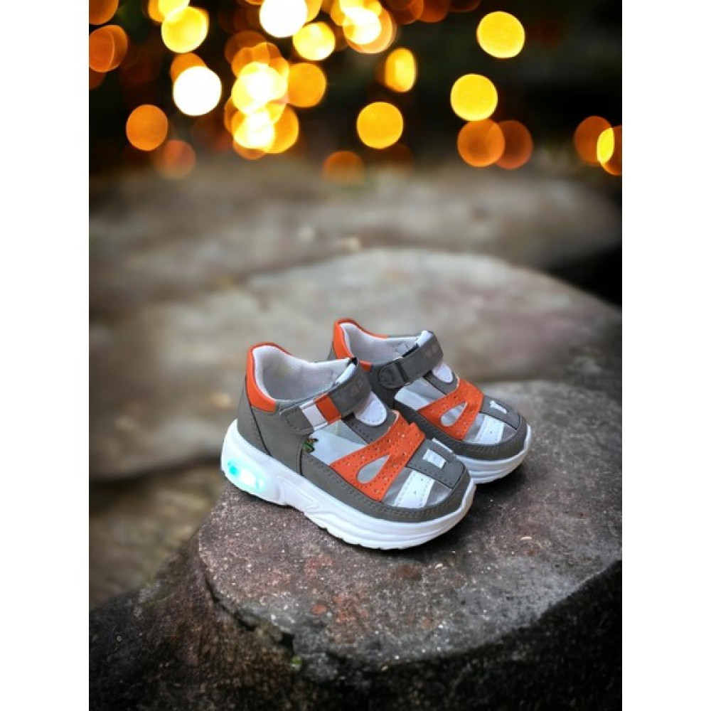 Cihan Shoes Erkek Bebe Ortopedik Cırtlı Esnek Hafif Nefes Alabilen Beyaz Gri Turuncu Renk Işıklı Bebek Sneaker Spor Ayakkabı Kız Çocuk Günlük Ayakkabısı Fiyatı