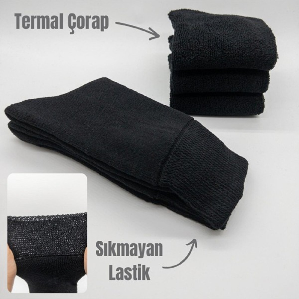 Ciho Socks Premium Termal 3 Çift Kadın Ekstra Kalın Tam Havlu Sıkmayan Lastikli Kışlık Çora Çorap (Outdoor) Fiyatı
