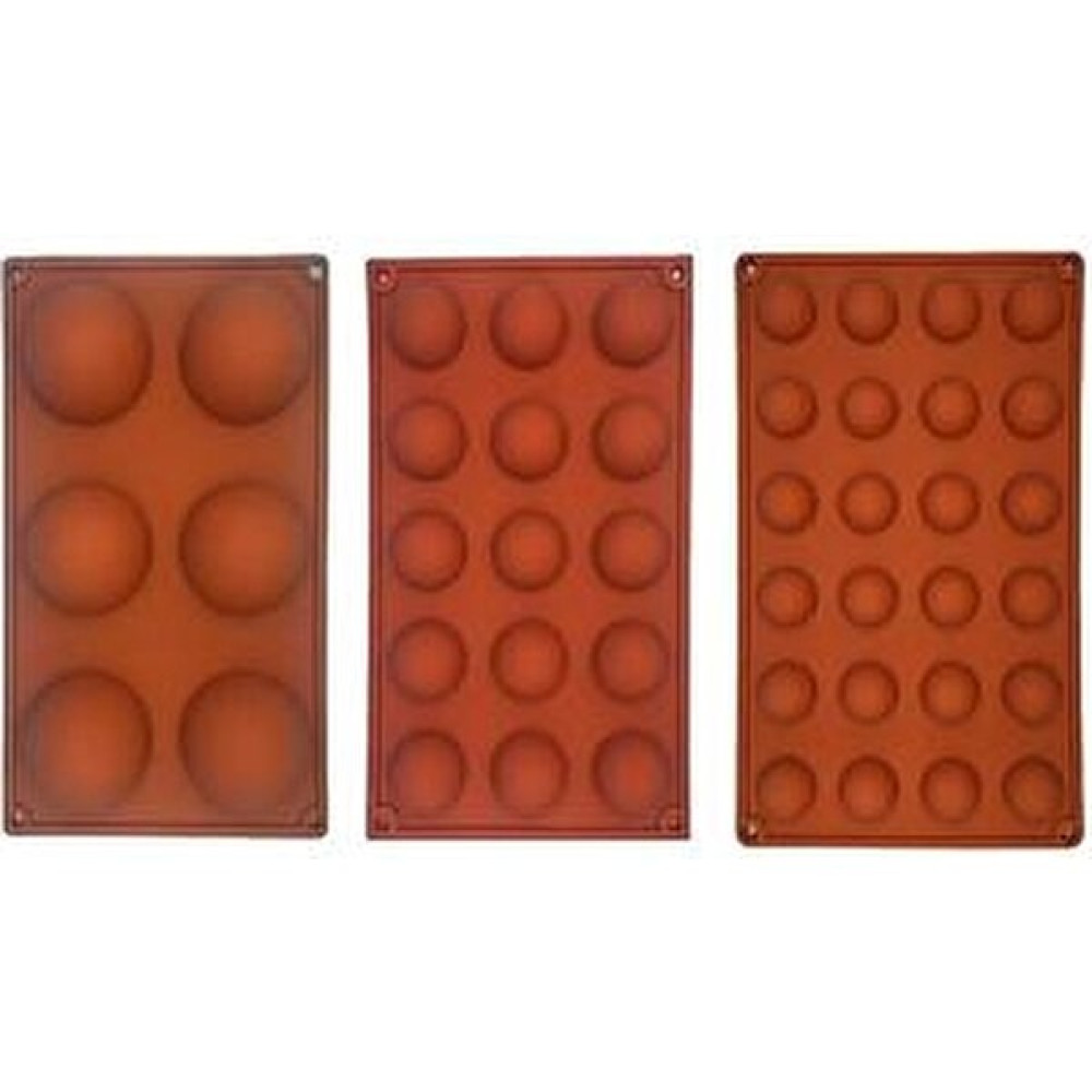 Çikolata Silikon Kalıpları 3 Adet / Takım Yarımküre Şekli 6/15/24 Delik Gıda Sınıfı Pişirme Aksesuarları Şeker Kalıp Bakeware Mutfak Gadg - Kahverengi Pratik Mutfak Gereçleri Fiyatı