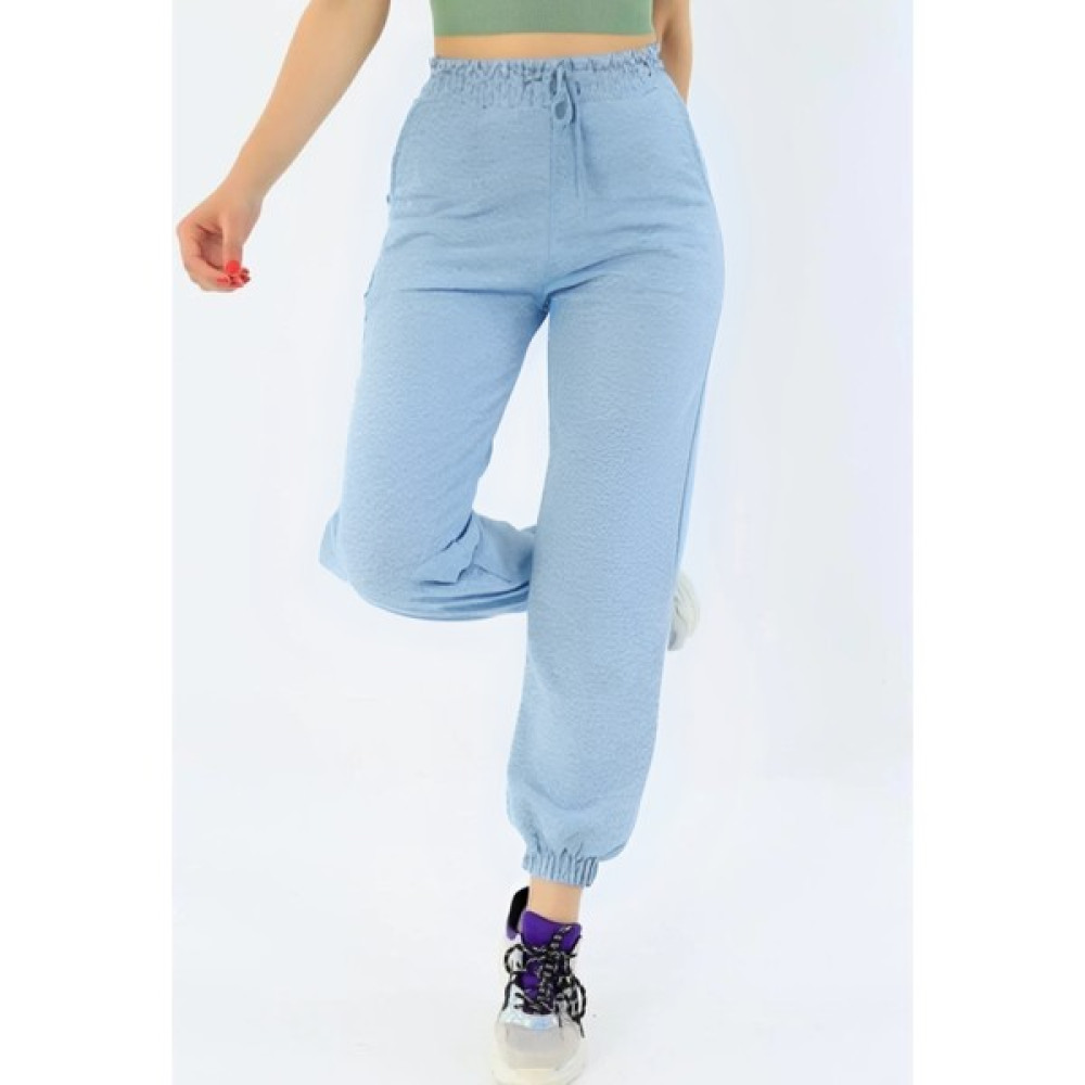 Çikomm Paça Lastikli Düz Jogger Eşofman Altı Bebe Mavi Kadın Eşofman Fiyatı
