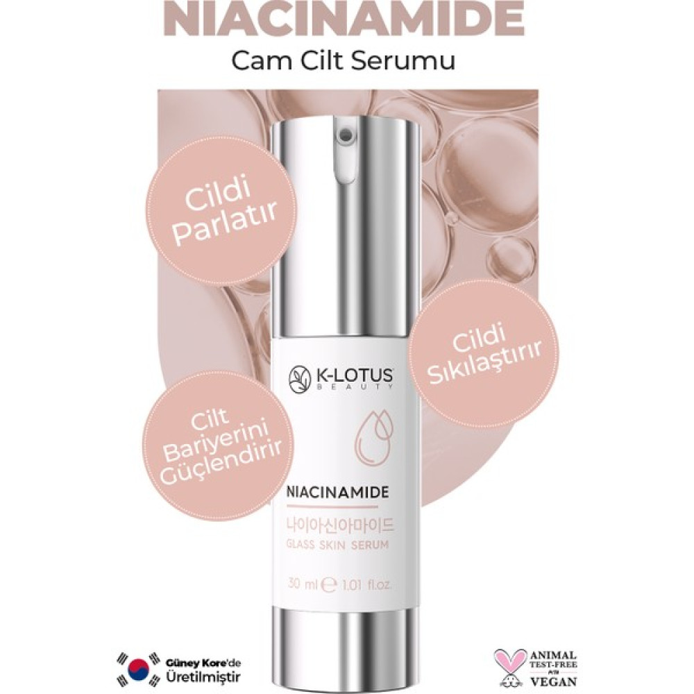 Cildi Parlatır, Sıkılaştırır ve Cilt Bariyerini Güçlendirici Niacinamide Cam Cilt Serumu 30ML Akne ve Sivilce Bakımı Fiyatı