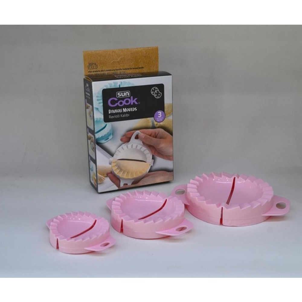 Çilek Ev 3'Lü Pembe Çiğ Börek Mantı Poğaça Hamur Ravioli Kalıbı Kek Kalıpları Fiyatı