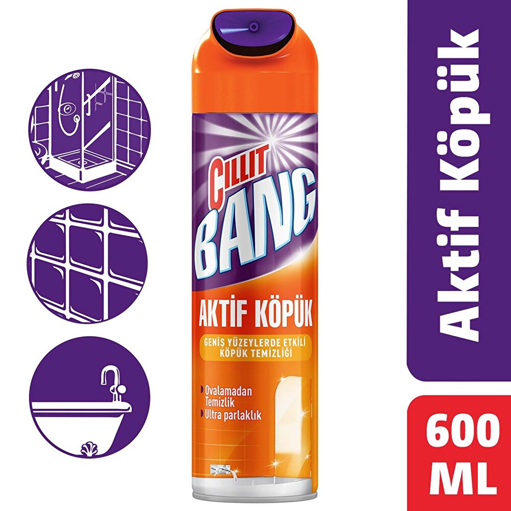 Cillit Bang Aktif Köpük Geniş Yüzeylere Özel Duş ve Küvet Yağ ve Kireç Çözücü Sprey 600 ml Ev Temizliği Fiyatı