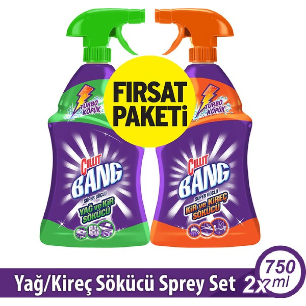 Cillit Bang Banyo ve Mutfak Temizleyici Yağ Çözücü & Kireç Sökücü Sprey 2'li Set (2x750 ml) Temizlik Malzemeleri Fiyatı