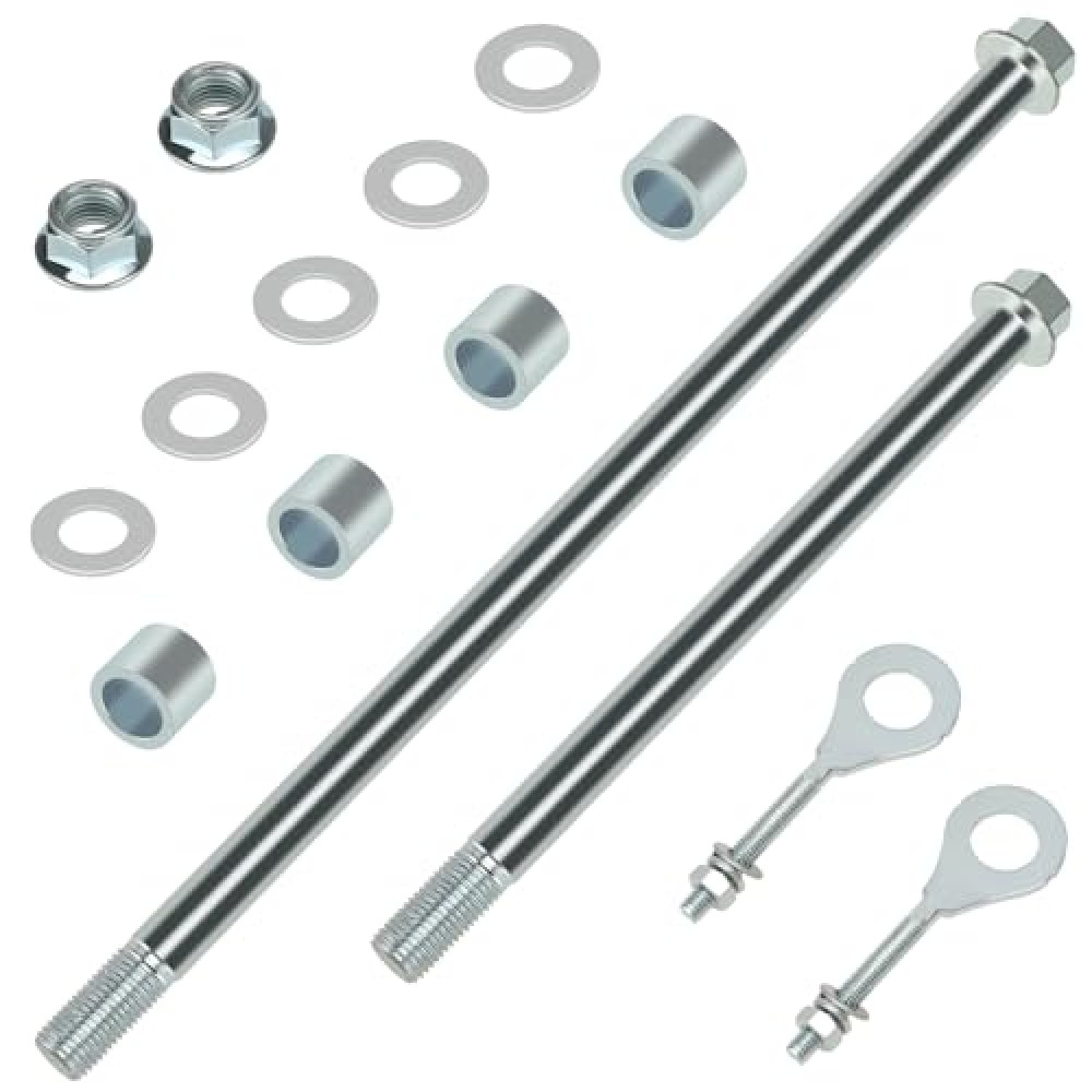 CILOYU 14mm 325mm Mini Bike Rear Axle + 225mm Front Axle Kit Compatible with Coleman CT200U Mini Bike 196CC 200CC 6.5HP Engine Gas Powered Powersports Accessories Parts 15mm Chain Adjuster