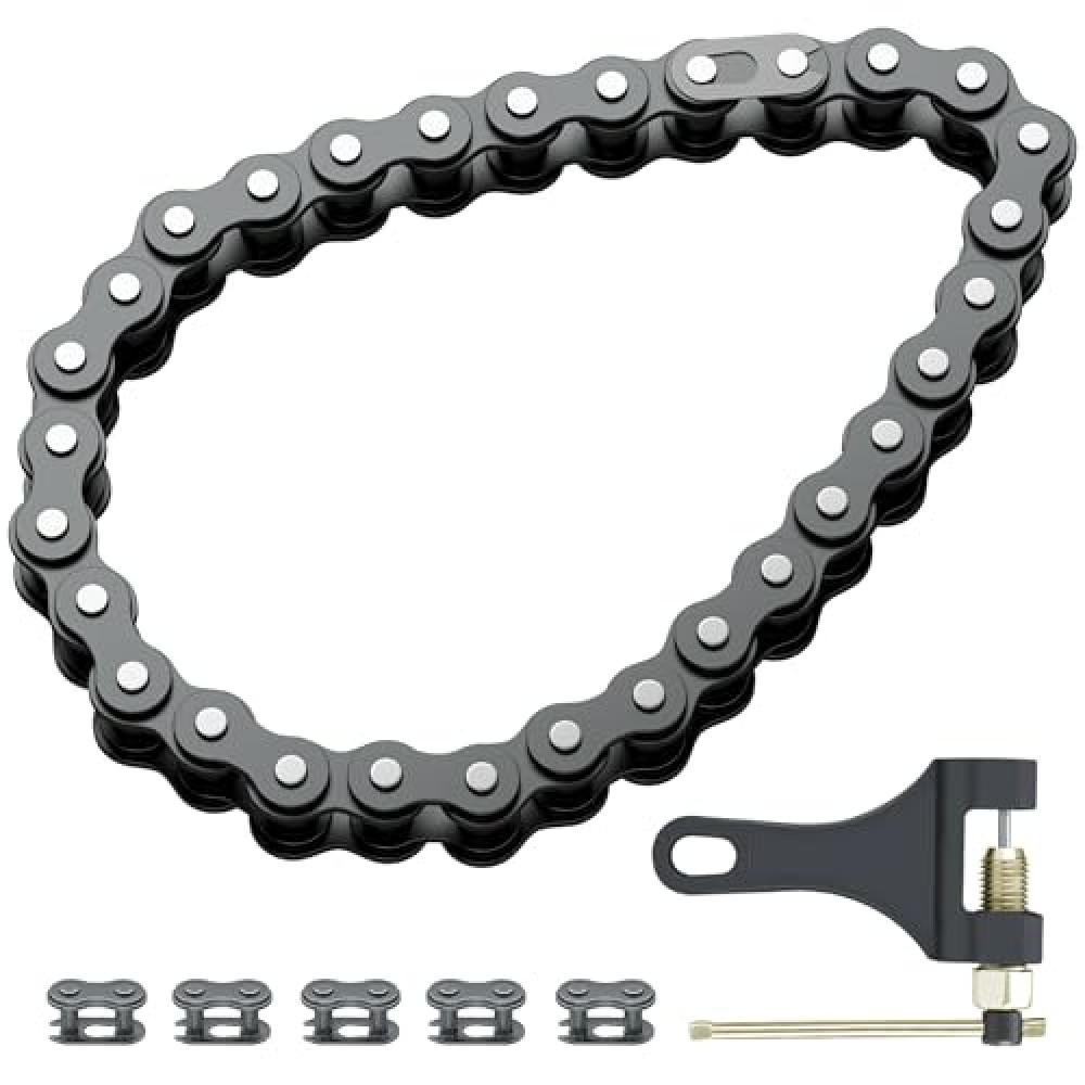 CILOYU 420 Chain 32 Links Replacement for Coleman KT196 CK196 Go Kart Parts Predator 196cc 6.5hp Engine Powersports 4 Wheeler Quad Go Kart Accessories Parts with 420 Chain Master Link Chain Breaker