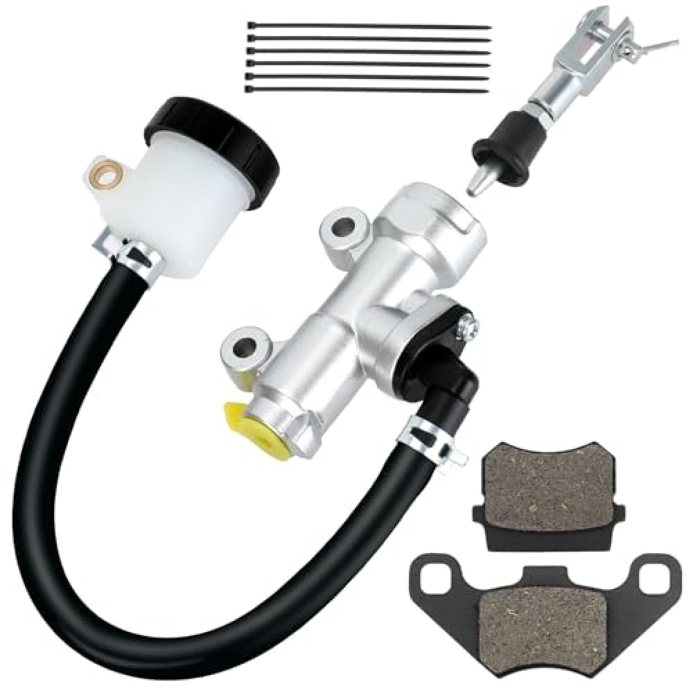 CILOYU KT196 Brake Master Cylinder with Brake Caliper Pads Assembly Compatible with 196cc 6.5hp Coleman KT196 Go Kart 200GK Go Cart Powersports Parts Accessories