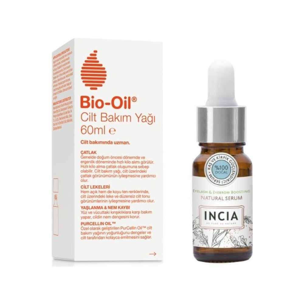 Cilt Bakım Yağı 60 ml + Incia Kaş Kirpik Serumu 10 ml Vücut Sıkılaştırıcı ve İncelticiler Fiyatı