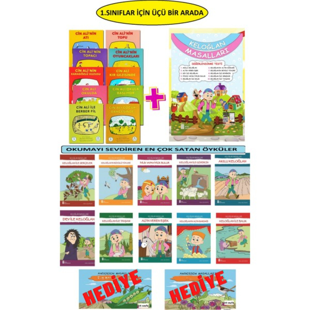 Cin Ali 10'lu Kitap Seti+Keloğlan Okuma Seti (Ciltli) Zihinsel Gelişim Kitapları Fiyatı