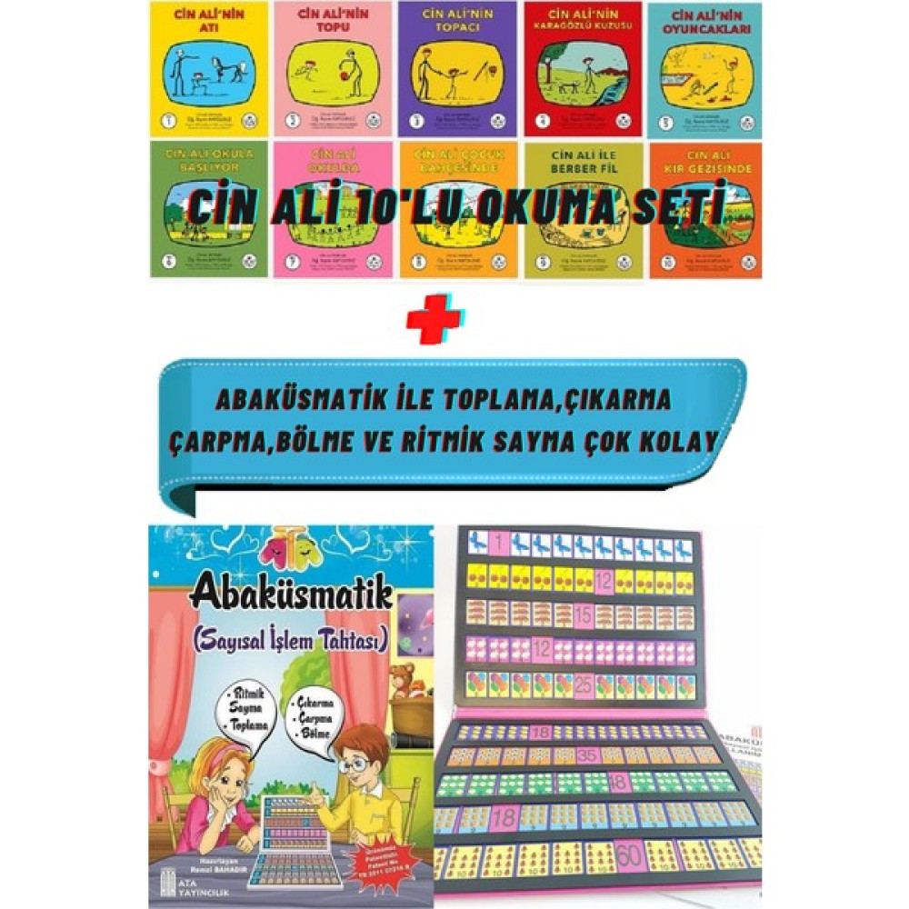 Cin Ali Hikaye Seti 10 Kitap+ Abaküsmatik (Toplama,çıkarma,çarpma,bölme ve Ritmik Sayma ) (Ciltli) Zihinsel Gelişim Kitapları Fiyatı