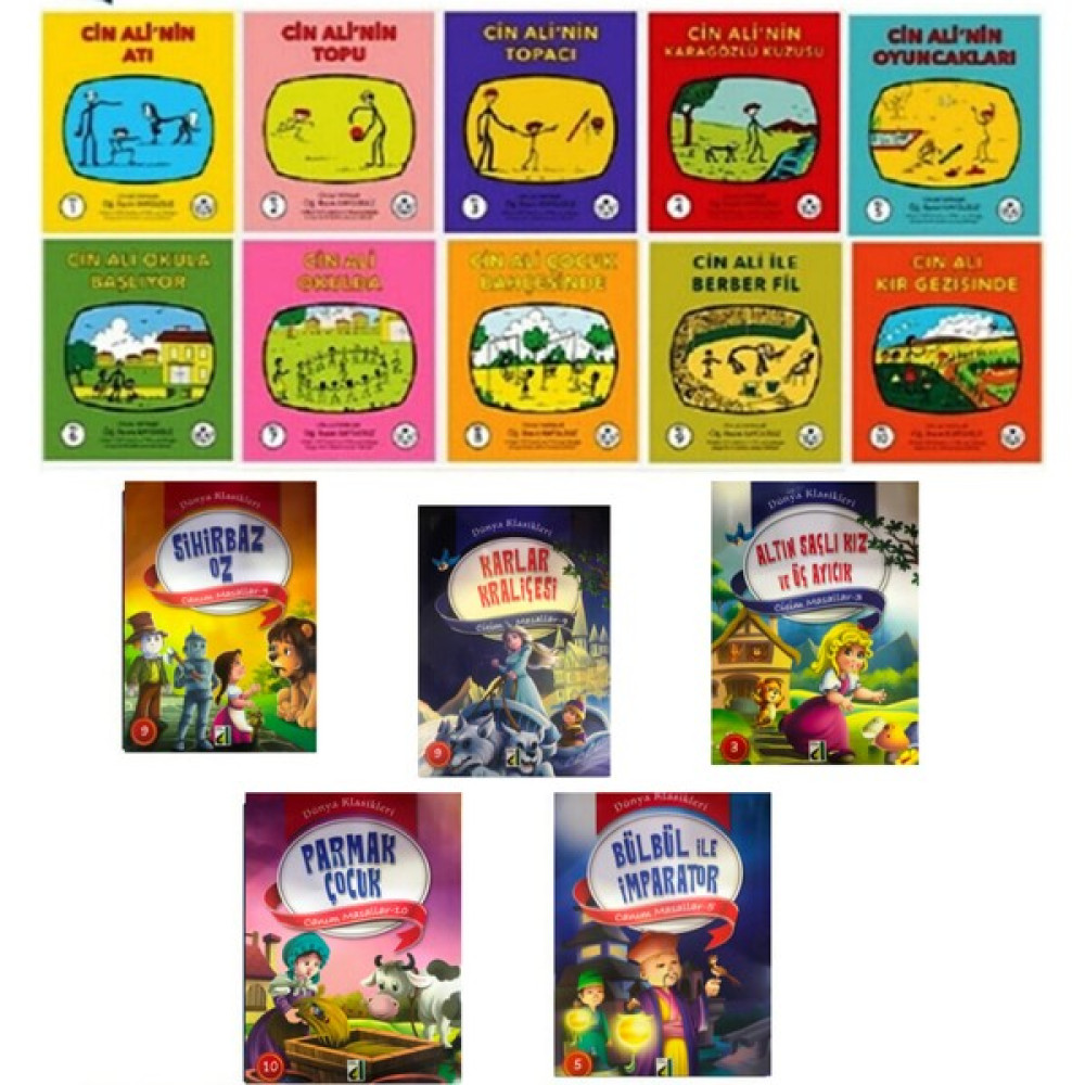 Cin Ali Hikaye Seti 10 Kitap+Eğitici Süper 5'li Kitap Seti Çocuk Masal Fiyatı