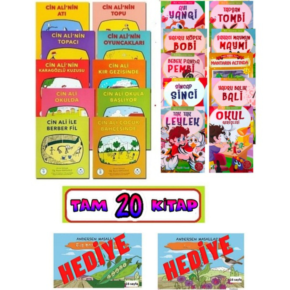 Cin Ali Yayınları Cin Ali Hikaye Seti 10 Kitap +1. Sınıf Muhteşem Hikaye Seti (Ciltli) Kaynak Kitapları Fiyatı