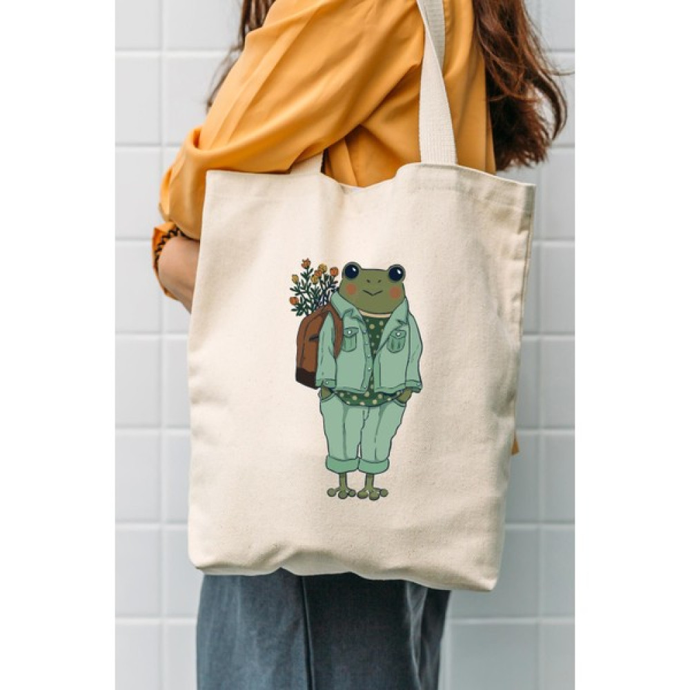 Çınar Bez Çanta Lady Frog Baskılı Kanvas Omuz Çantası Oto Boyaları Fiyatı