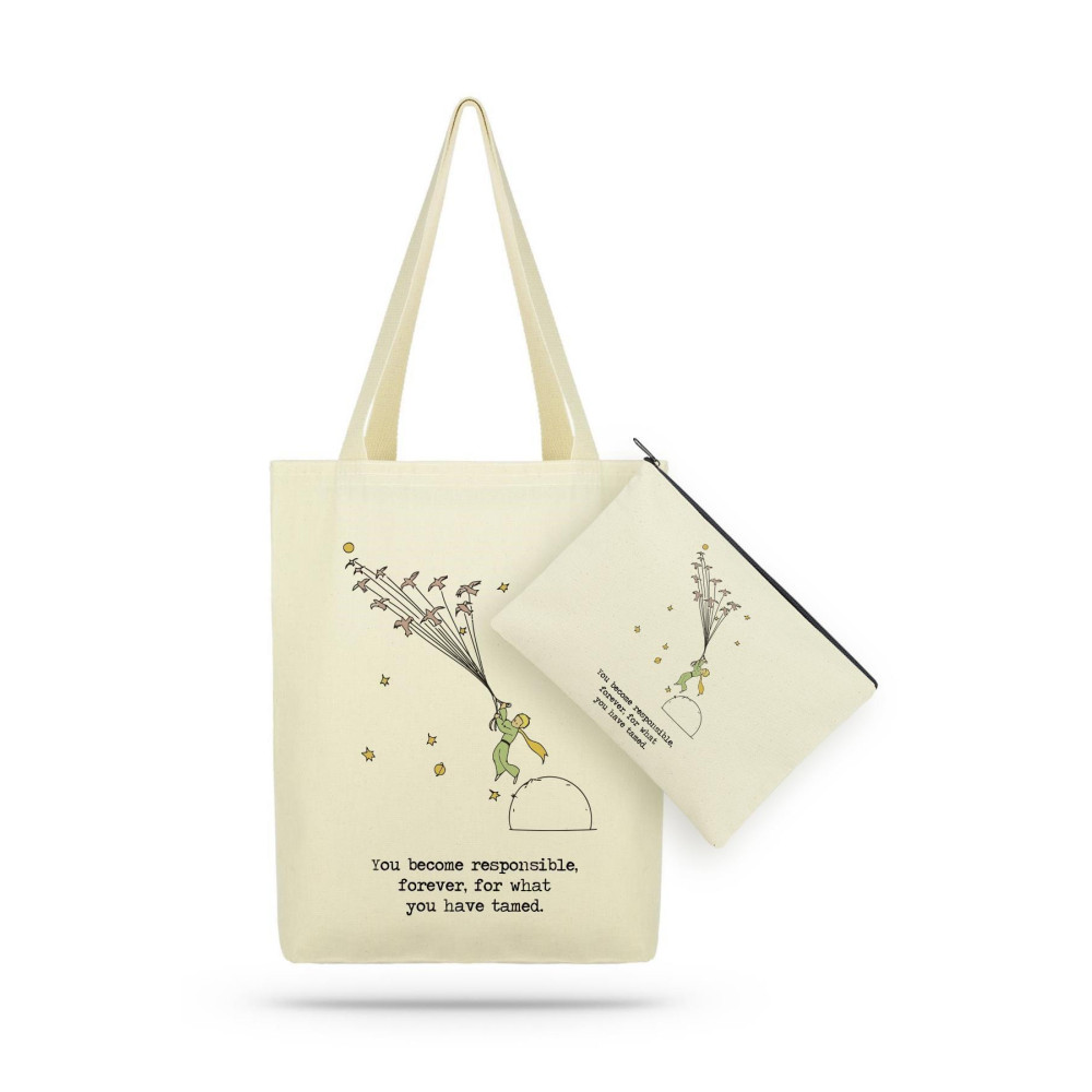 Çınar Bez Çanta Paket Bird Little Prince Kanvas Kumaş Bez Çanta 35x40 Beden Unisex Çanta & Cüzdan ve Seyahat Çantaları Fiyatı