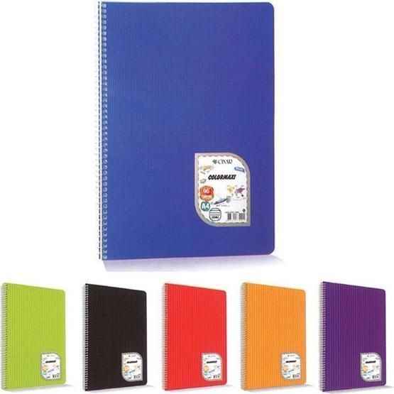 Çınar Colormaxi Spiralli Defter Plastik Kapak Çizgili 96 Yaprak A4 Defter