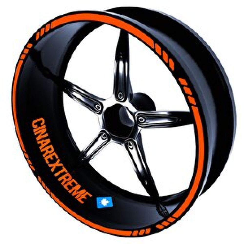Çınar Extreme 4 Parçalı Kesikli Tasarımlı Alev Turuncusu Jant Şeridi Sticker Çınar Extreme Motorsiklet Aksesuarları Fiyatı