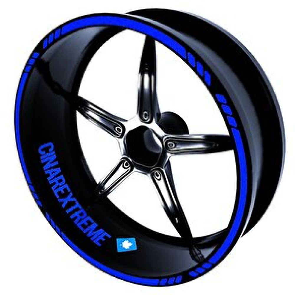 Çınar Extreme 4 Parçalı Kesikli Tasarımlı Reflektif Mavi Jant Şeridi Sticker Çınar Extreme Motorsiklet Aksesuarları Fiyatı