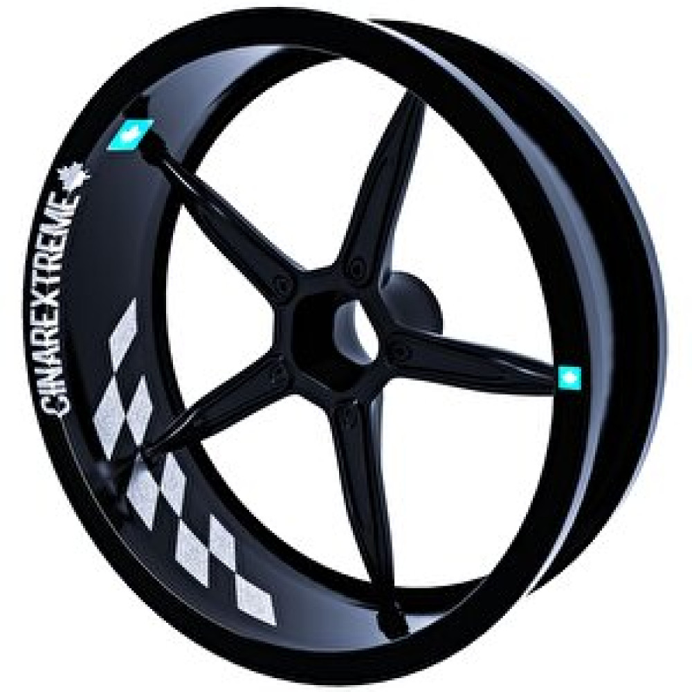 Çınar Extreme Gp Flag Damalı Yaldızlı Gümüş İç Jant Şeridi Sticker Çınar Extreme Motorsiklet Aksesuarları Fiyatı