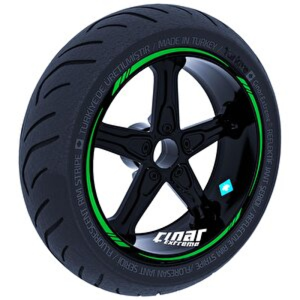 Çınar Extreme Orman Yeşili 4 Parçalı Keskin Jant Şeridi Sticker Çınar Extreme Motorsiklet Aksesuarları Fiyatı