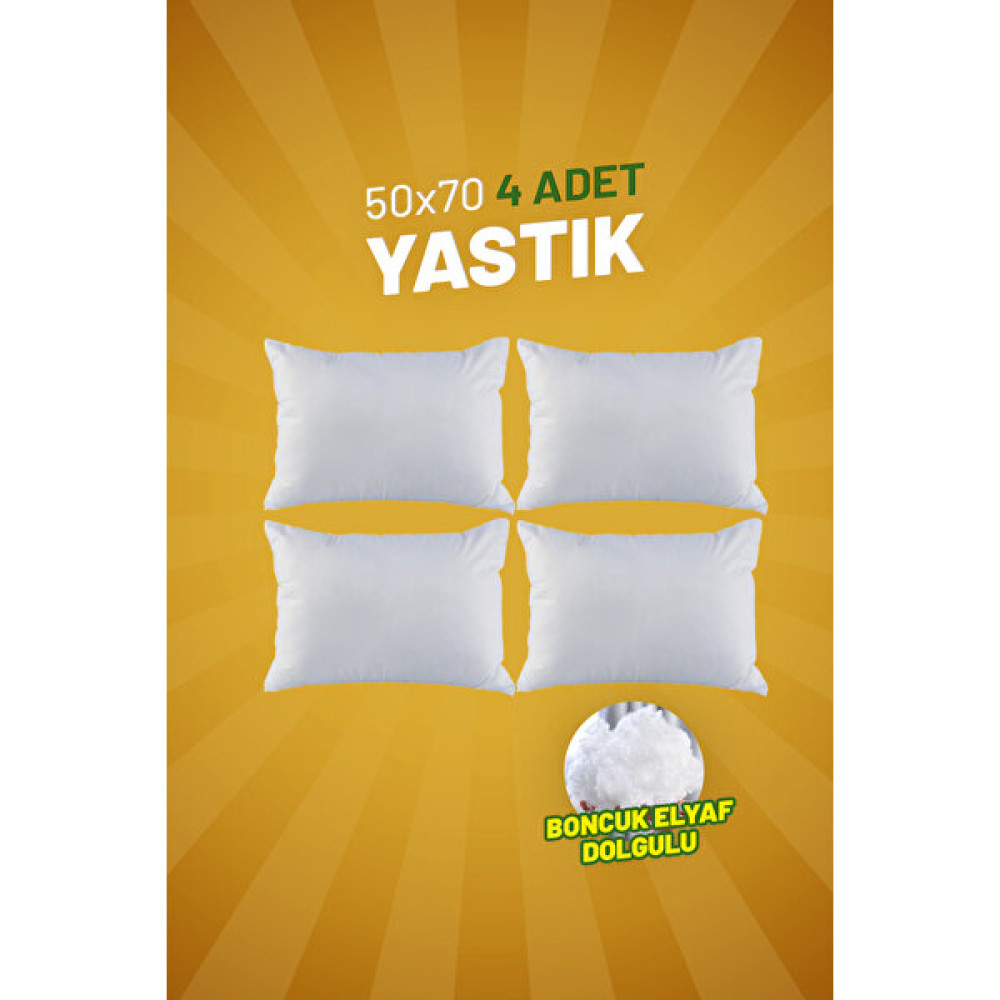 Çınar Reklam Dış Ticaret Defne Serisi 50 x 70 Yastık Boncuk Elyaf Dolgulu 4 Adet - 50 x 70 cm - Beyaz Yastık Fiyatı