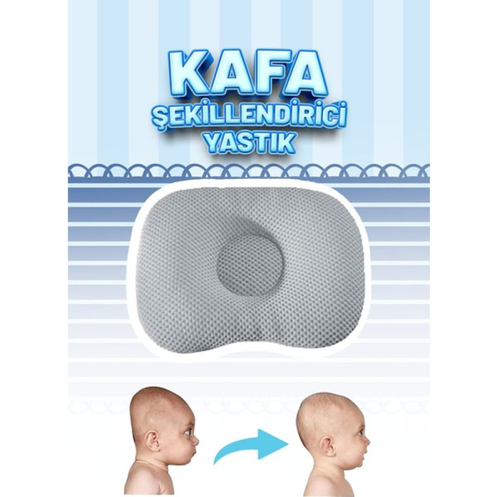 Çınar Reklam Dış Ticaret Düz Kafa Yastığı Bebek Kafa Şekillendirici Yastık - Gri Bebek Yastığı-Kılıfı Fiyatı