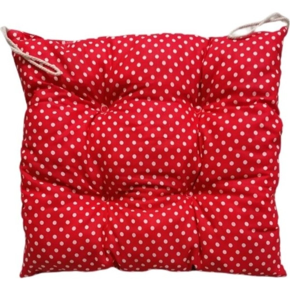 Çınar Reklam Dış Ticaret Puantiyeli Kare Sandalye Minderi 38 x 38 cm - Kırmızı Puf Fiyatı
