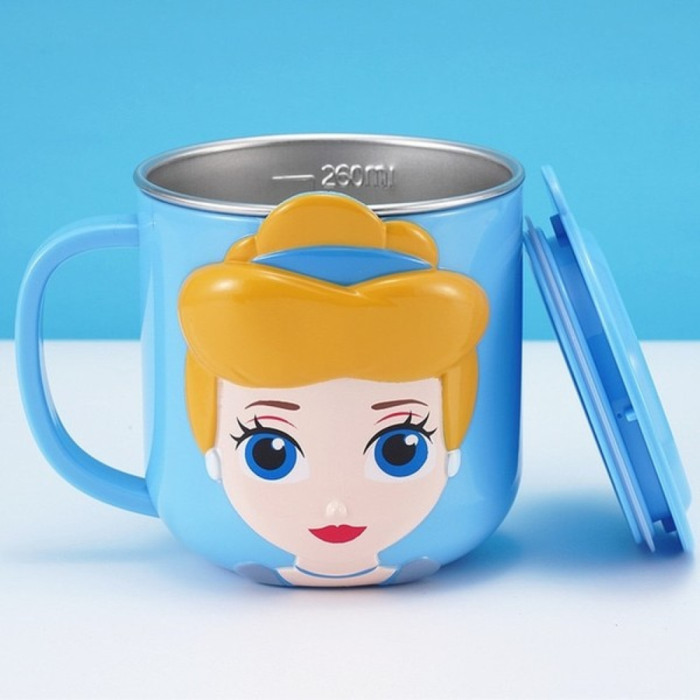 Cinderella 260ML Disney Bardak Dondurulmuş Elsa Anna Prenses Karikatür Süt Kupası Kupalar 3D Mickey Minnie Paslanmaz Çelik Bardak Bebek Çocuk Kız K... Fincan / Bardak / Kahve Takımı Fiyatı