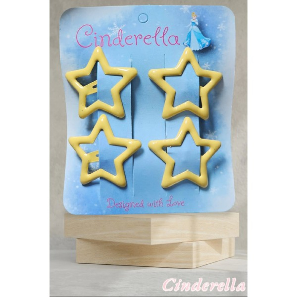Cinderella 4'lü Parlak Sarı Yıldız Çıt Çıt Toka Seti - Renkli Yıldızlı Çıtçıt Toka - Yıldız Çıtçıtlı Toka Toka, Taç & Saç Bandı Fiyatı