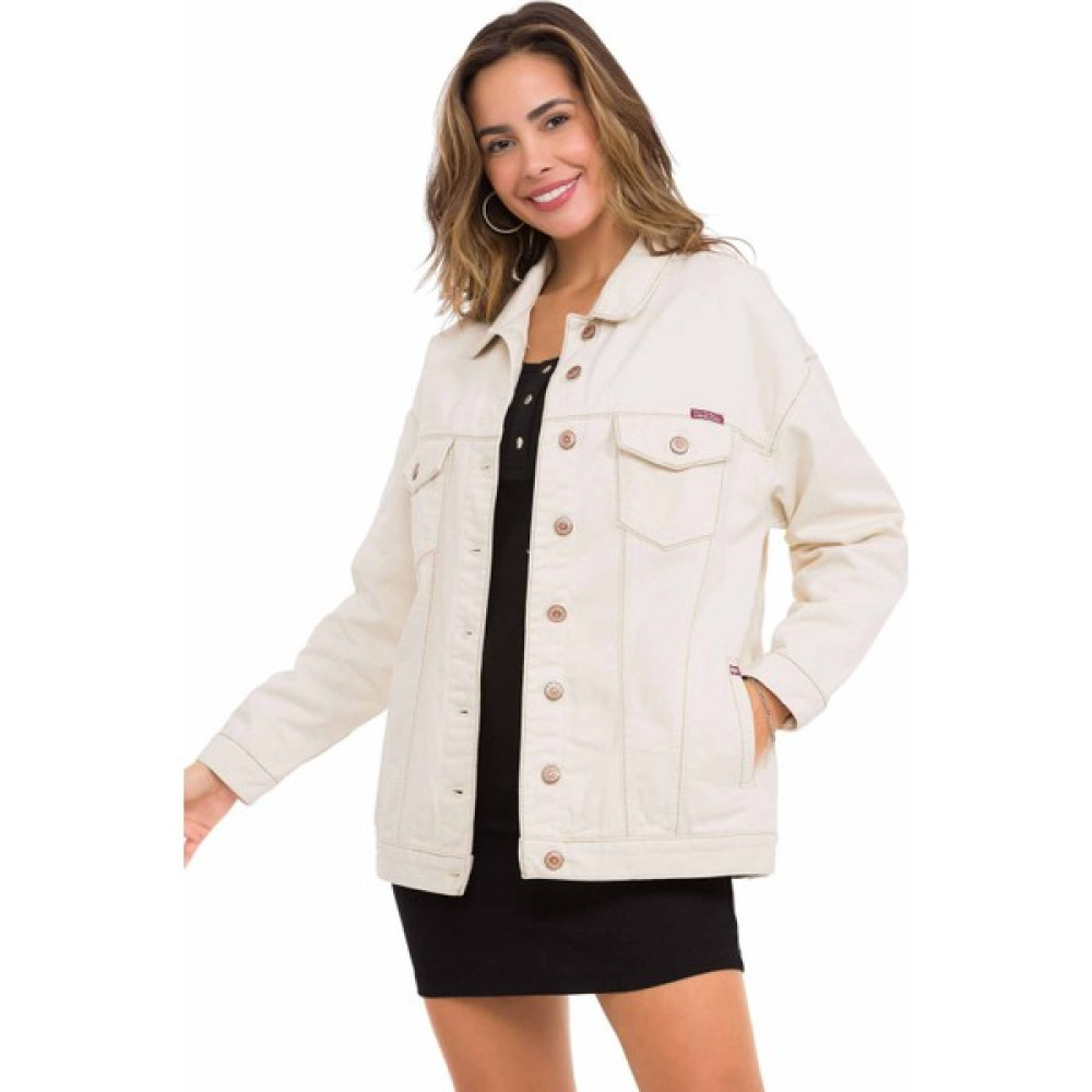 Cipo & Baxx WJ211 Oversize Uzun Bej Kadın Kot Ceket Bayan Ceket Fiyatı