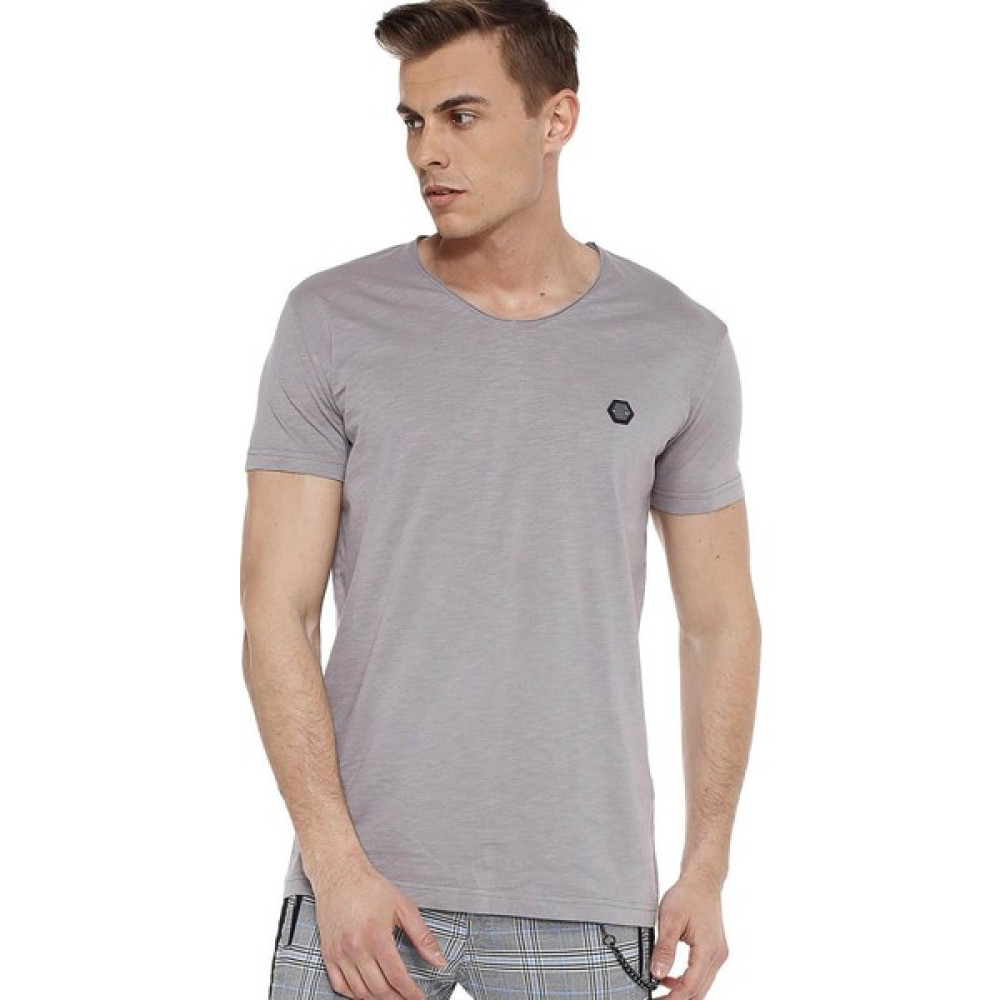 Cipo&Baxx CT522 Geniş Yaka Rahat Kalıp Siyah Basic Erkek T-Shirt Erkek T-shirt Fiyatı