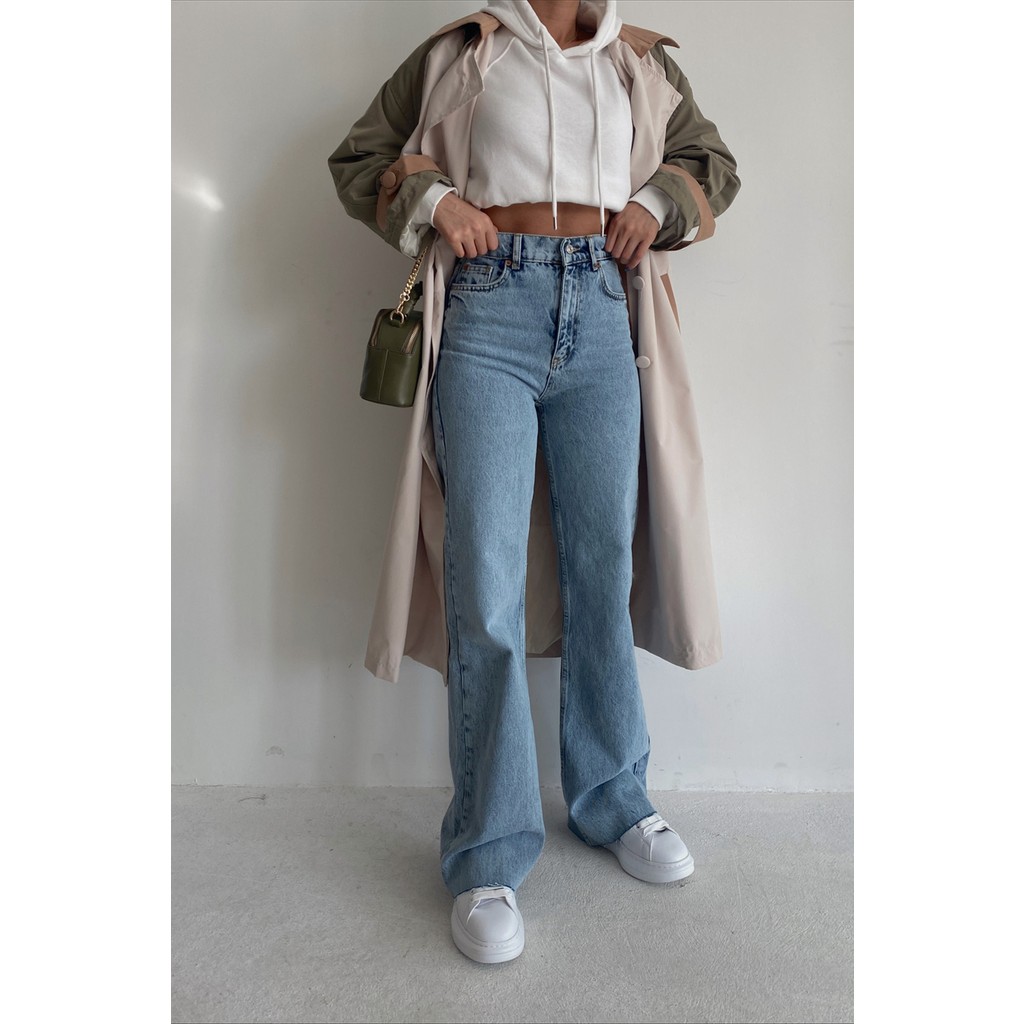 Ciqulata Kadın Ekstra Yüksek Bel Mavi Jean Pantolon Rahat Kesim Şık Tasarım Bayan Jeans / Kot Pantolon Fiyatı