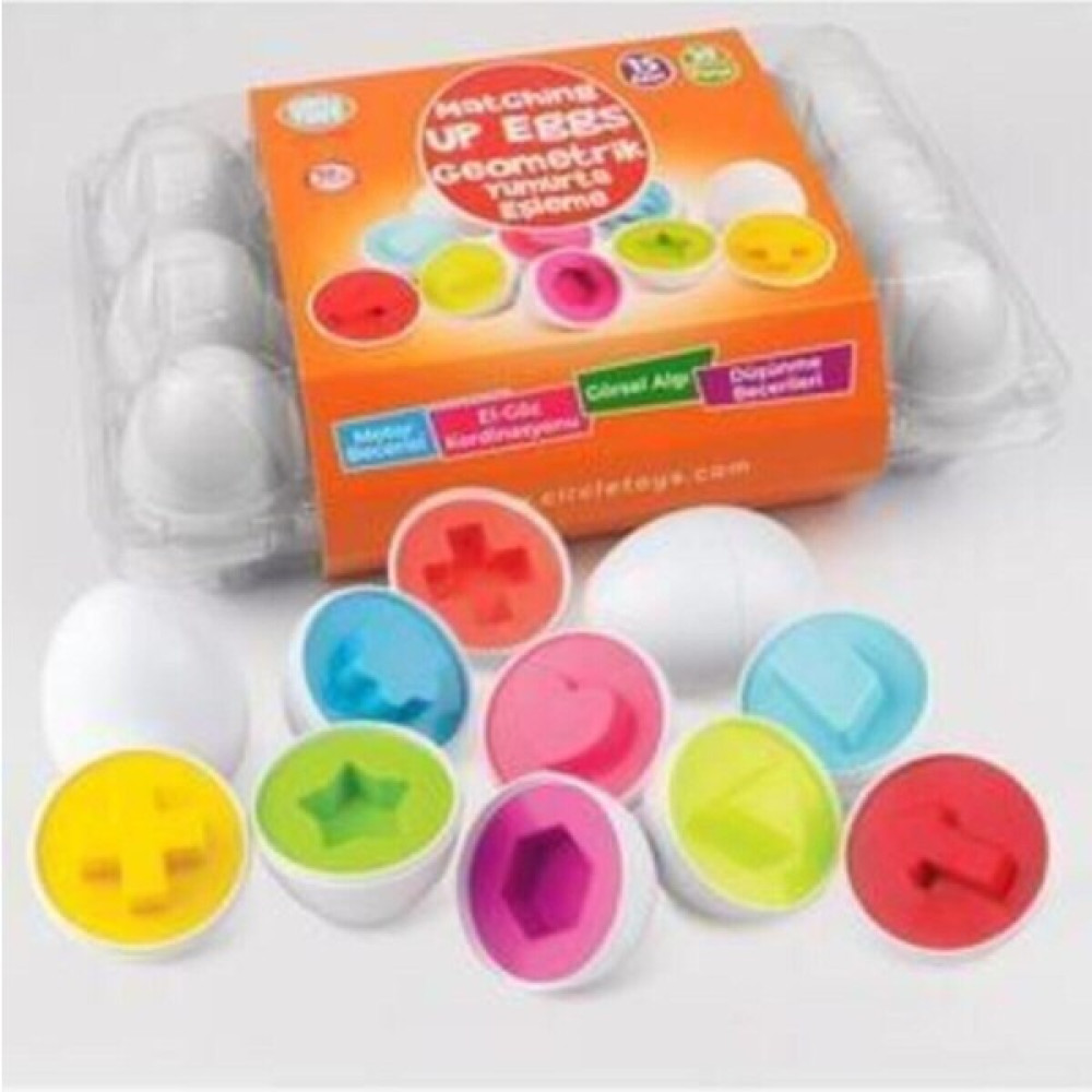 Circle Toys Circle Toys 15 Li Geometrik Yumurta Eşleştirme 15 Li Yumurta - Renkli Eğitici Oyuncak Fiyatı