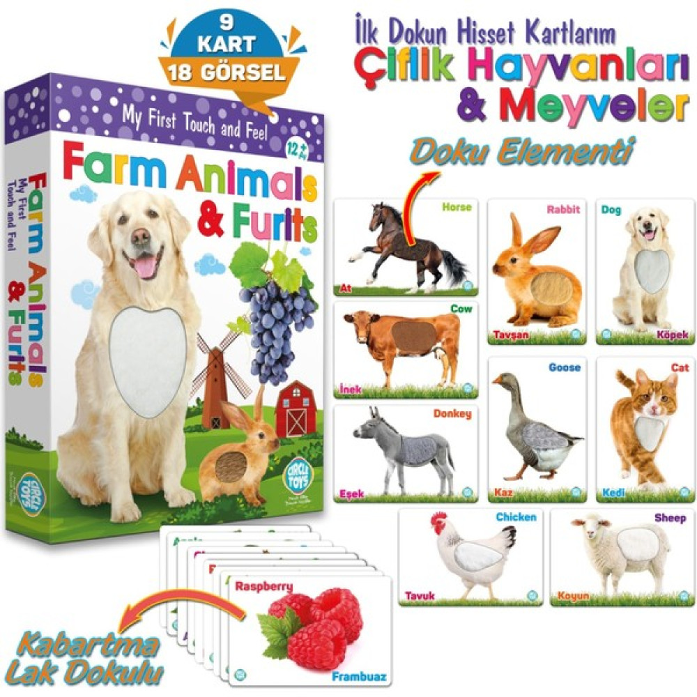 Circle Toys Dokun Hisset Çiftlik Hayvanları ve Meyveler - Renkli Eğitici Oyuncak Fiyatı