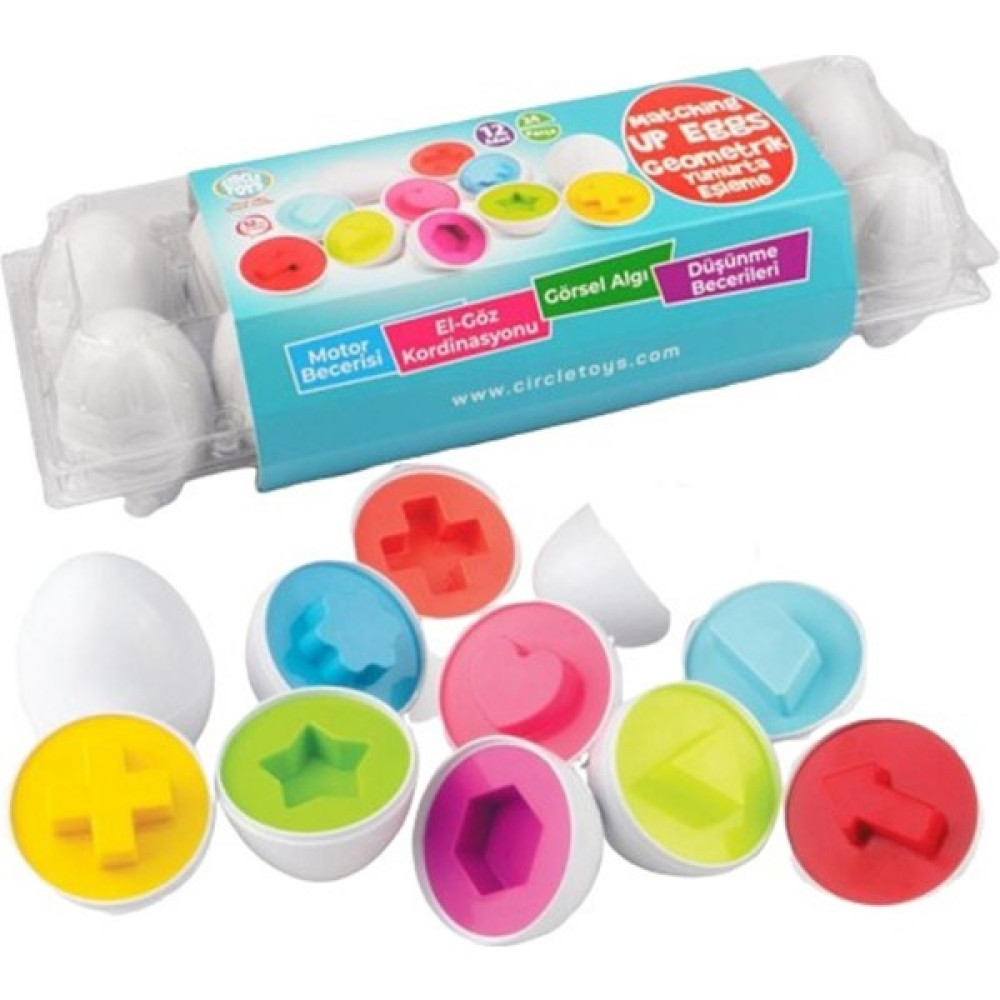 Circle Toys Geometrik Yumurta Eşleme Oyunu 12'li - Renkli Bebek Oyuncakları Fiyatı
