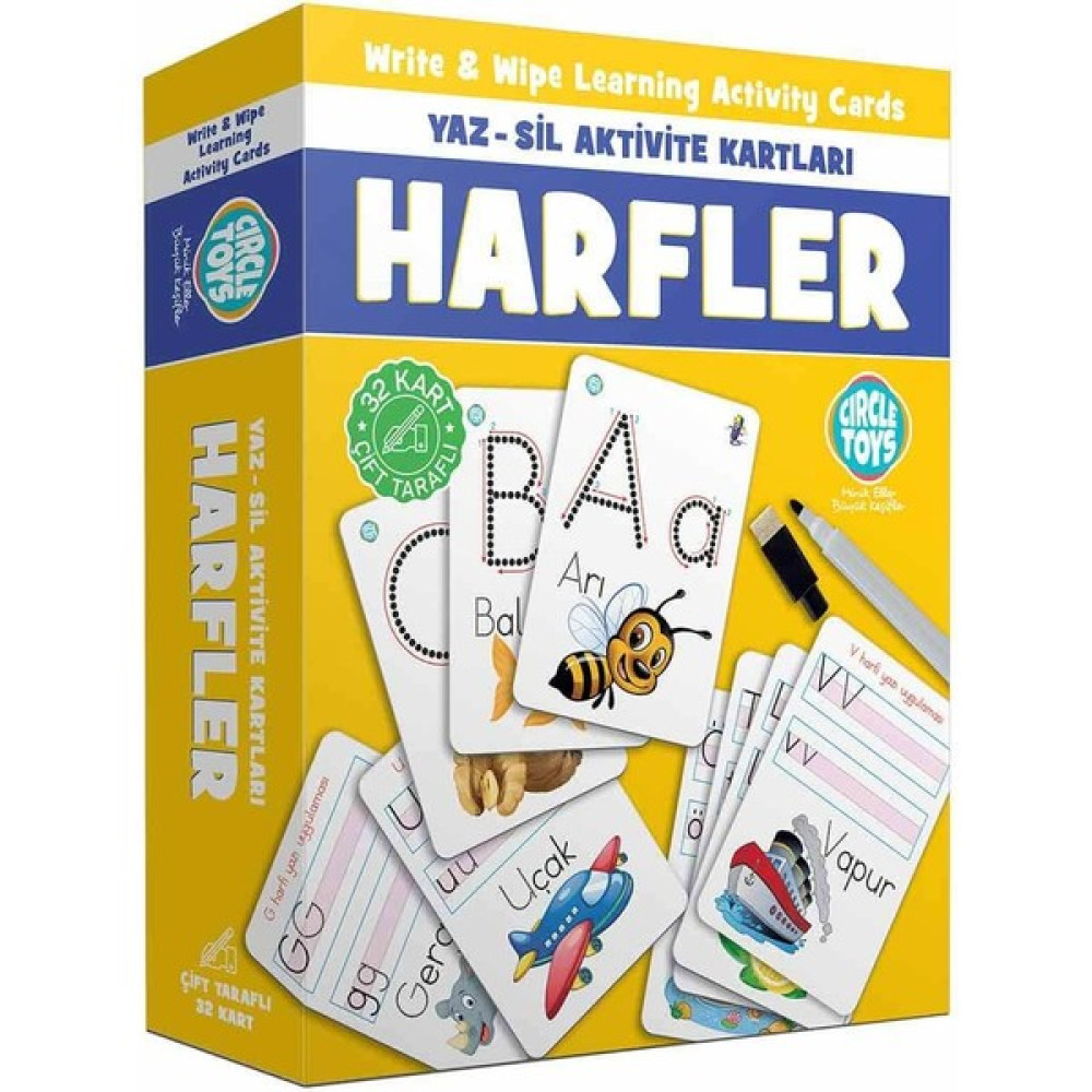Circle Toys Harfler Yaz Sil Aktivite Kartları - Renkli Çocuk Oyuncağı Fiyatı