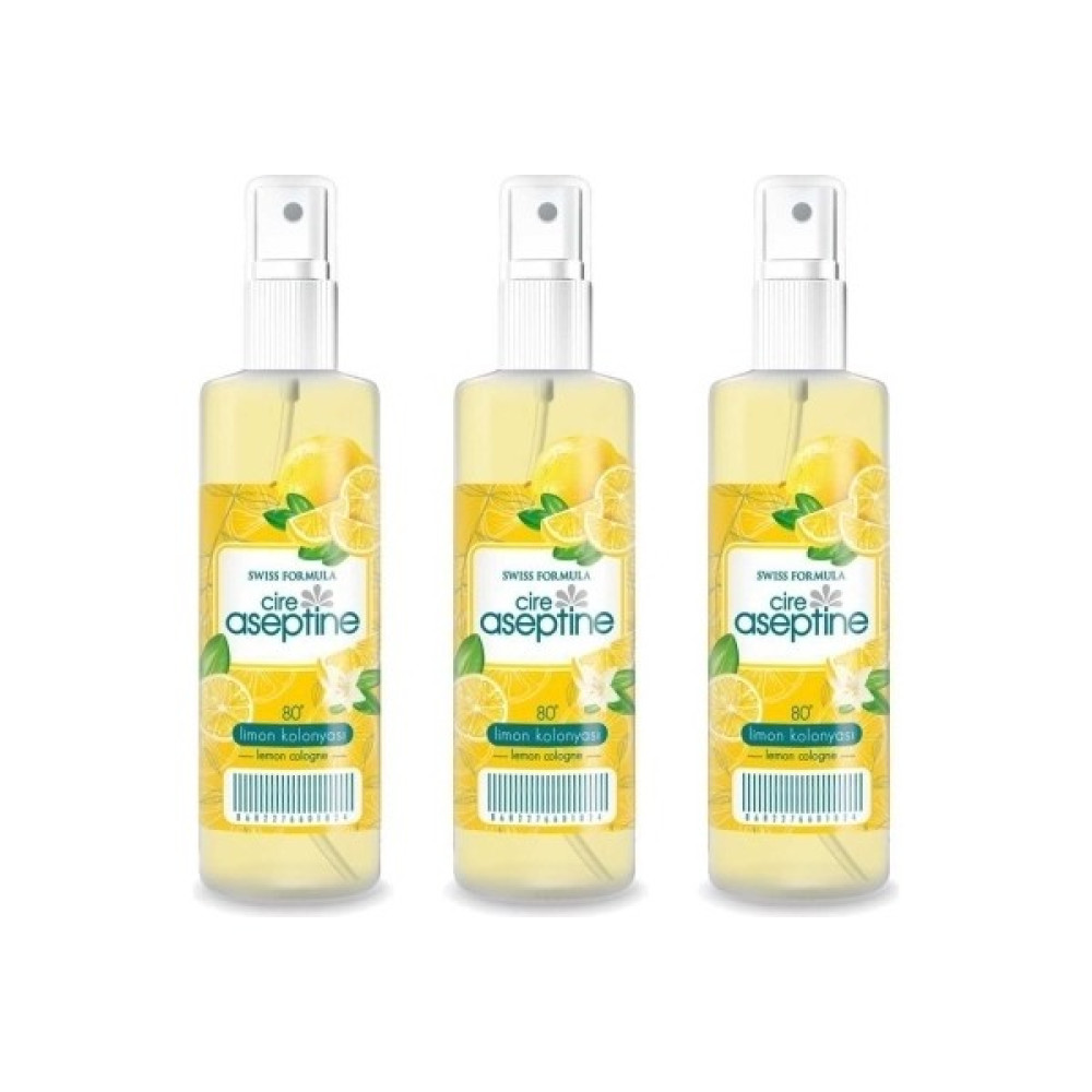 Cire Aseptine 3 Adet Limon Kolonyası Ev Ofis Pratik Kullanım Sprey 100ML - 100 ml Oto Boyaları Fiyatı