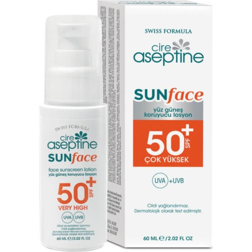 Cire Aseptine Sunface Spf 50+ Yüksek Koruma Uva +Uvb Yüz Güneş Koruyucu Losyon 60 ml Oto Boyaları Fiyatı